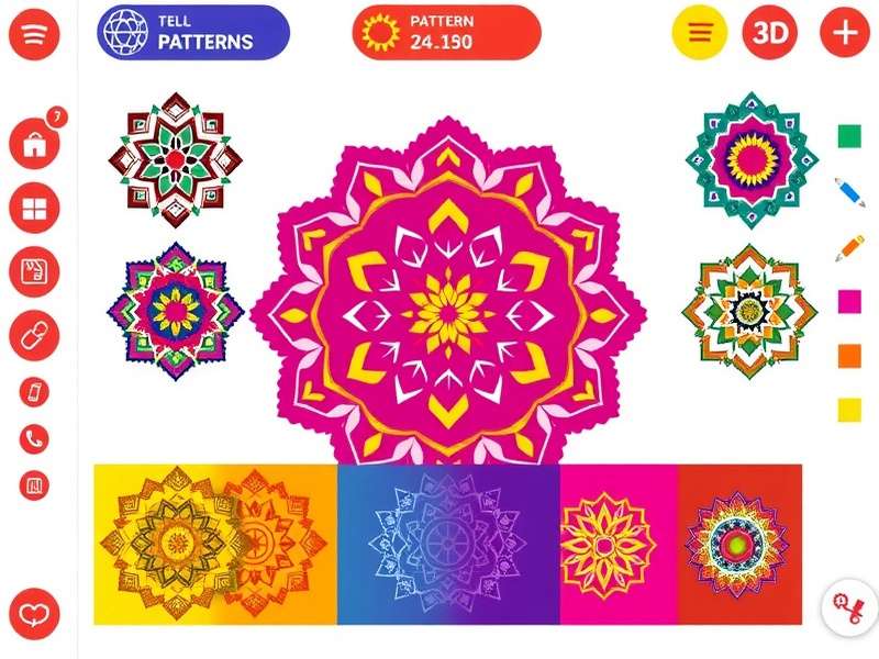 Heritage Mandala Maker pattern selection interface